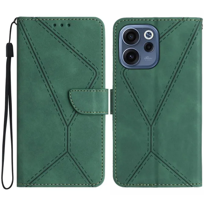 Housse Oppo Reno15 FS 5G / F 5G Skin Touch Lignes avec Lanière