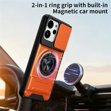 Coque Oppo Reno15 FS 5G / 15 F 5G Magnétique Anneau Support et Cache C