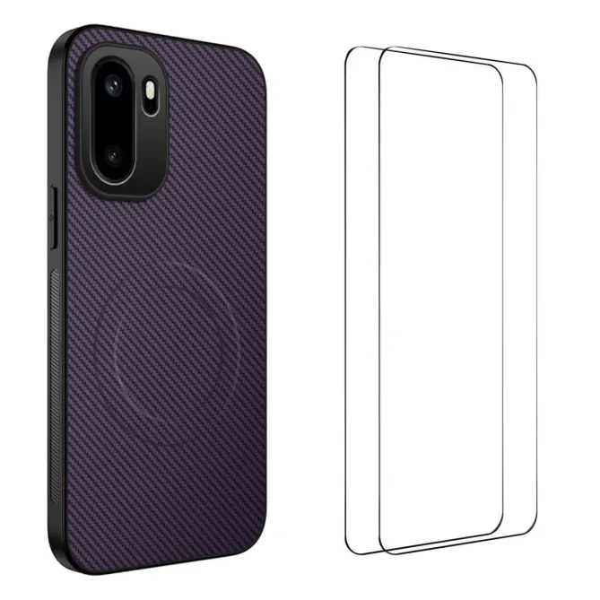 Coque OnePlus 15R Carbone Magnétique avec 2 Verres Trempés