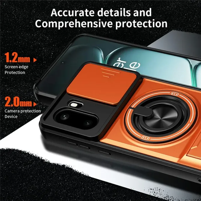 Coque OnePlus 15R Magnétique Anneau Support et Cache Caméra Coulissant