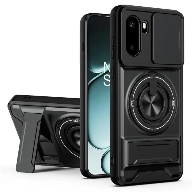 Coque OnePlus 15R Magnétique Anneau Support et Cache Caméra Coulissant