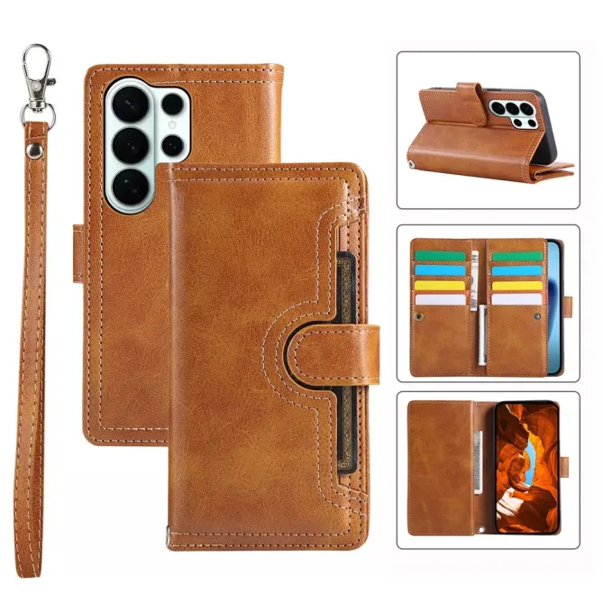 Housse Samsung Galaxy S26 Ultra Portefeuille Cuir avec Dragonne