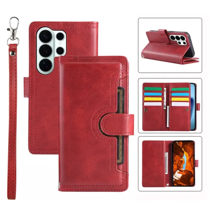 Housse Samsung Galaxy S26 Ultra Portefeuille Cuir avec Dragonne