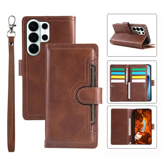 Housse Samsung Galaxy S26 Ultra Portefeuille Cuir avec Dragonne