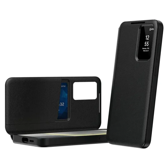Housse Samsung Galaxy S26 Ultra avec fenêtre intelligente et porte-car