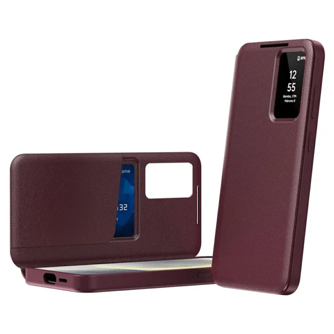 Housse Samsung Galaxy S26 Ultra avec fenêtre intelligente et porte-car