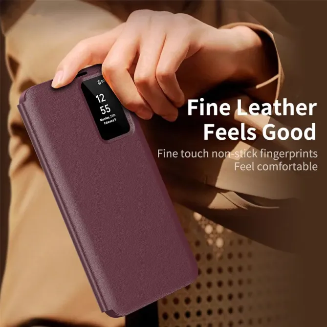 Housse Samsung Galaxy S26 Ultra avec fenêtre intelligente et porte-car
