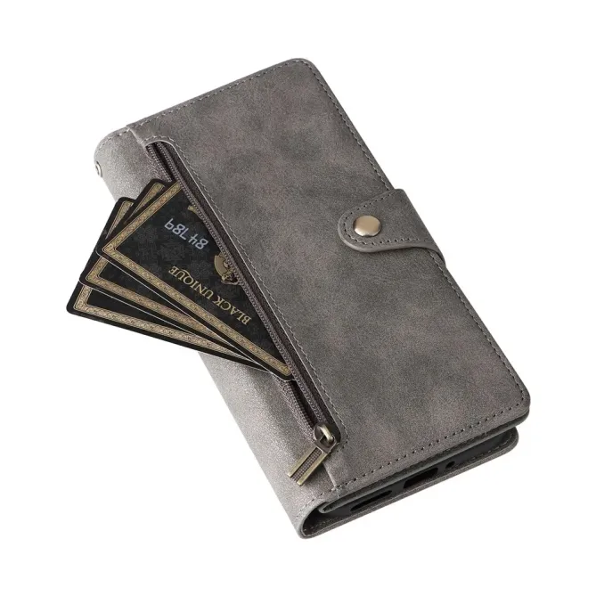 Housse Google Pixel 10a Portefeuille Zippée à Rivets