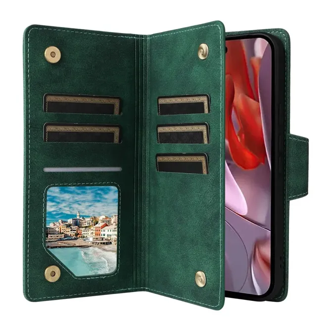 Housse Google Pixel 10a Portefeuille Zippée à Rivets