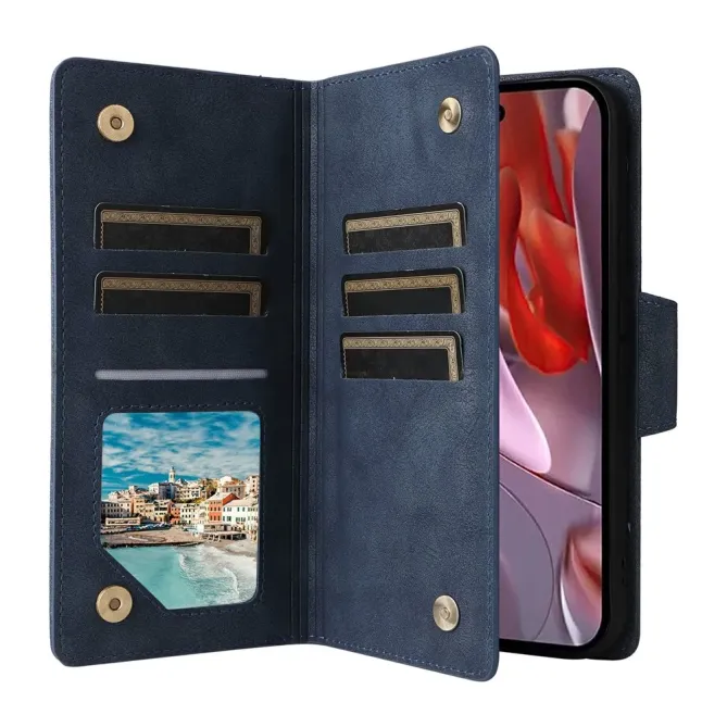 Housse Google Pixel 10a Portefeuille Zippée à Rivets