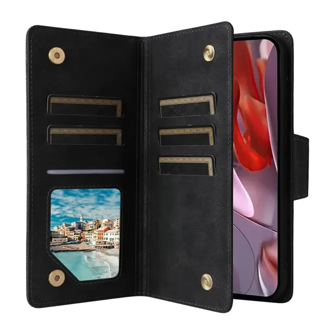 Housse Google Pixel 10a Portefeuille Zippée à Rivets