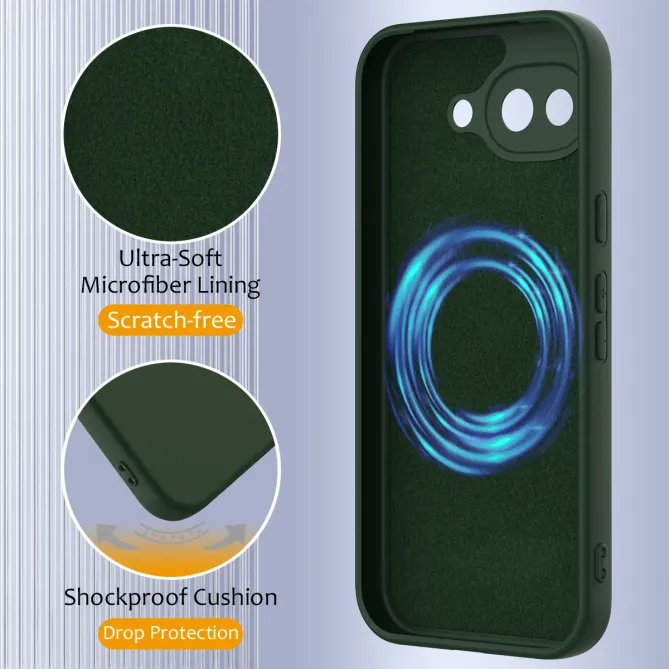 Coque Google Pixel 10a Silicone Liquide Magnétique, Lanière