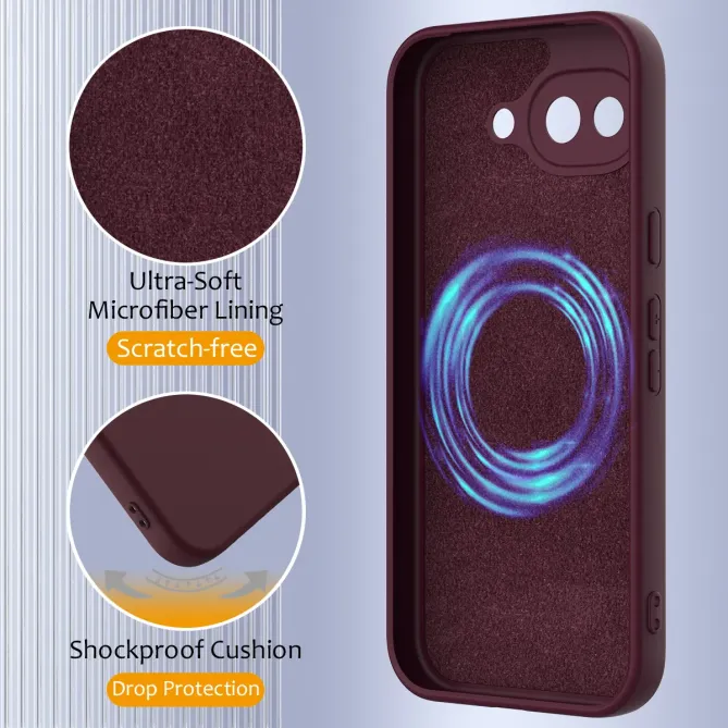 Coque Google Pixel 10a Silicone Liquide Magnétique, Lanière