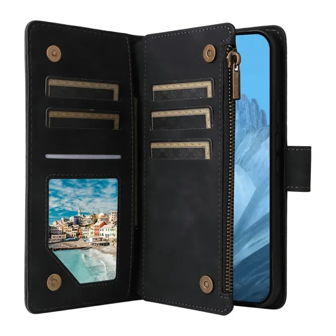 Housse Google Pixel 10a Portefeuille Zippée Multi-emplacements