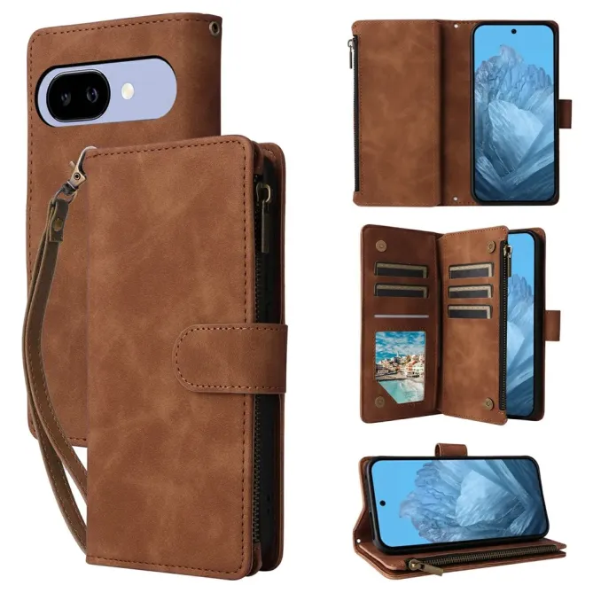 Housse Google Pixel 10a Portefeuille Zippée Multi-emplacements