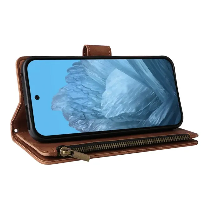 Housse Google Pixel 10a Portefeuille Zippée Multi-emplacements