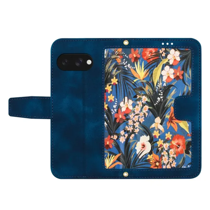 Housse Google Pixel 10a Florale Bleu Nuit avec Dragonne