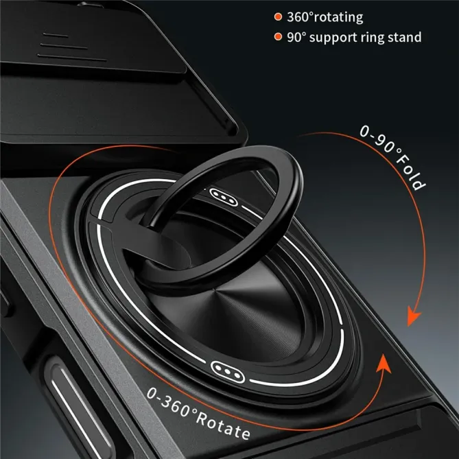 Coque Honor 500 Magnétique Anneau Support et Cache Caméra Coulissant