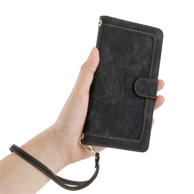 Housse Google Pixel 10a Portefeuille 5 Cartes Tulipes