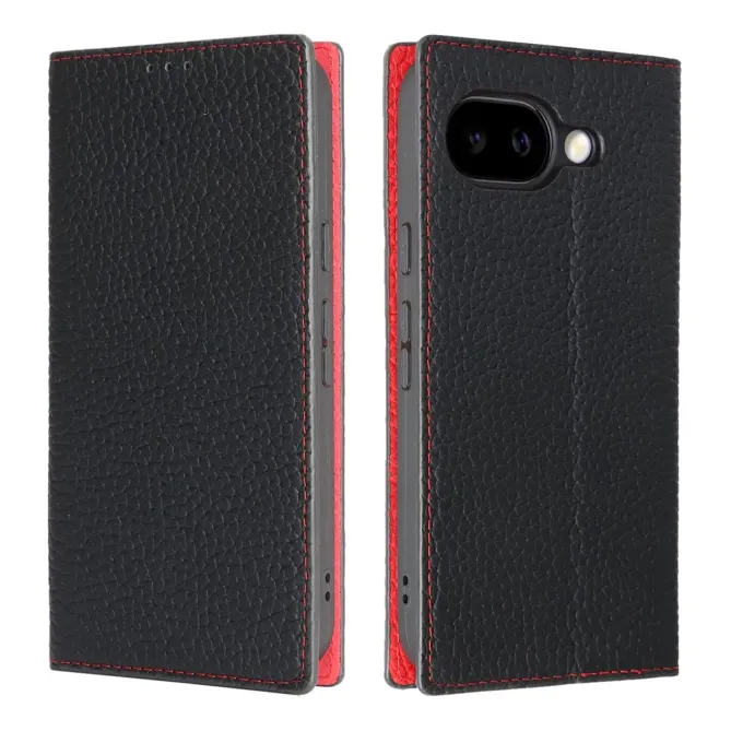 Flip Cover Google Pixel 10a Cuir Véritable Litchi