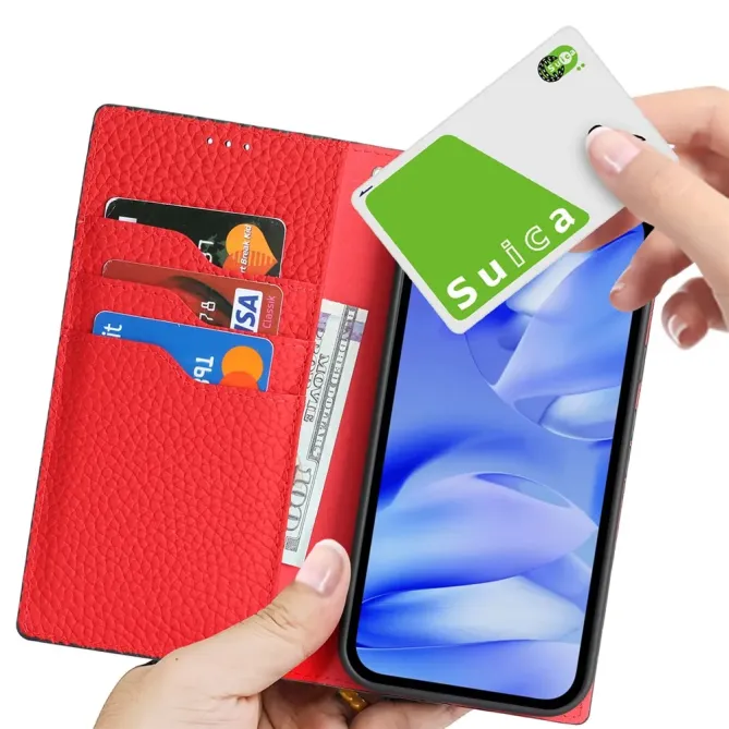 Flip Cover Google Pixel 10a Cuir Véritable Litchi