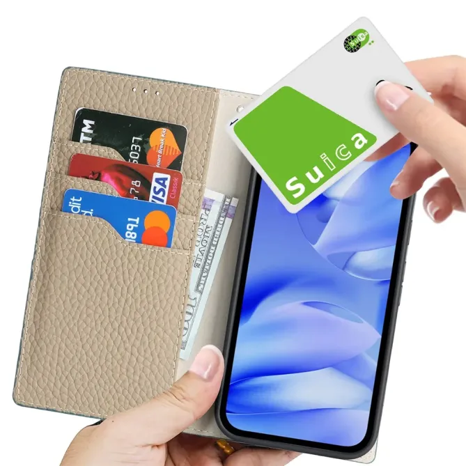 Flip Cover Google Pixel 10a Cuir Véritable Litchi