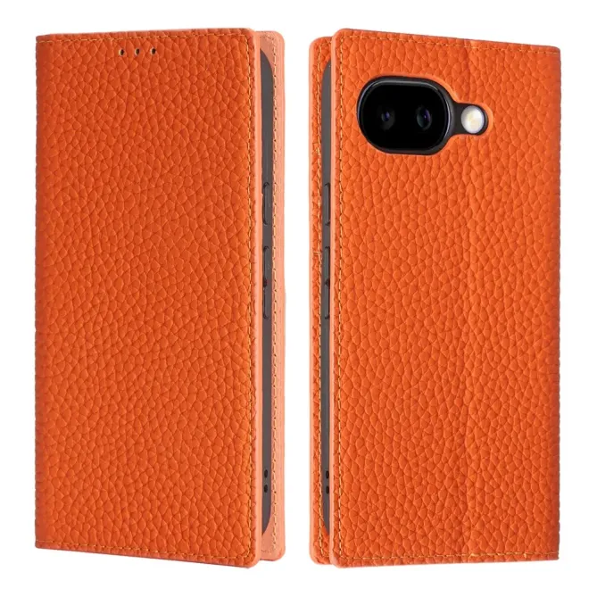 Flip Cover Google Pixel 10a Cuir Véritable Litchi