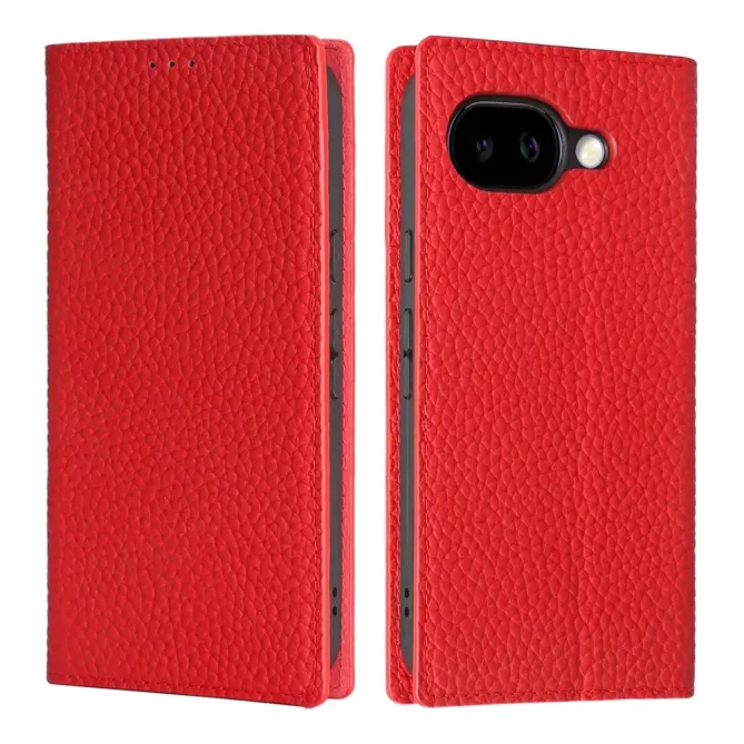 Flip Cover Google Pixel 10a Cuir Véritable Litchi