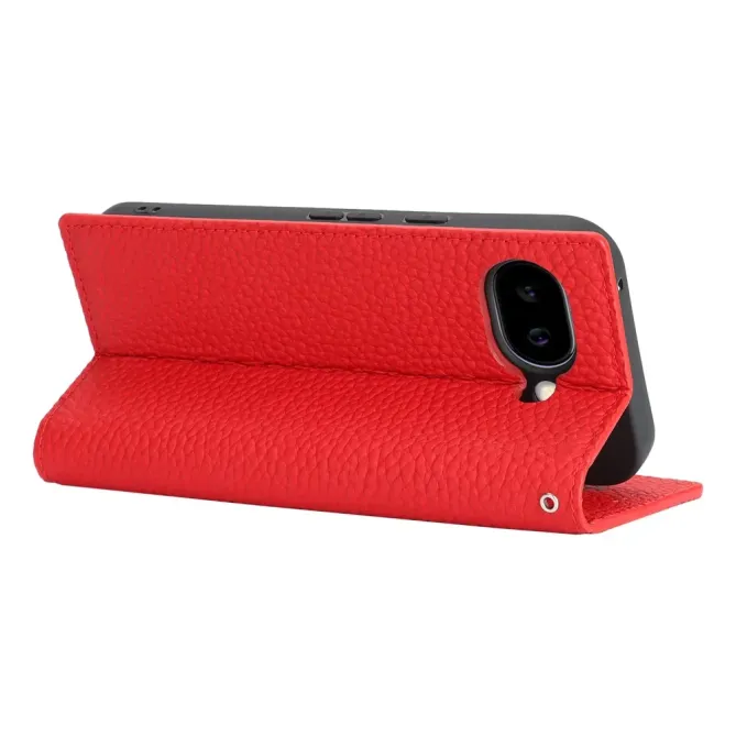 Flip Cover Google Pixel 10a Cuir Véritable Litchi