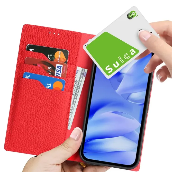 Flip Cover Google Pixel 10a Cuir Véritable Litchi