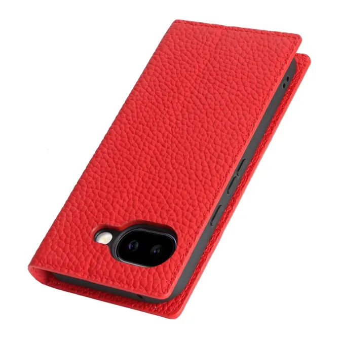 Flip Cover Google Pixel 10a Cuir Véritable Litchi