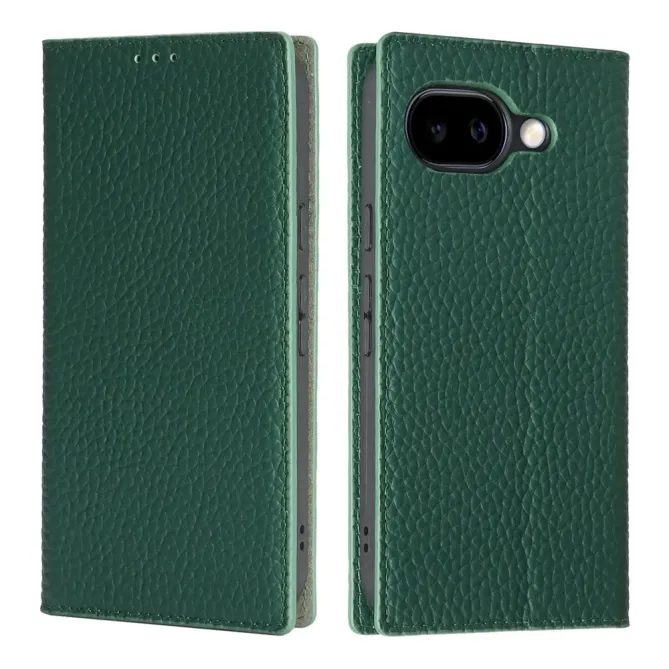 Flip Cover Google Pixel 10a Cuir Véritable Litchi