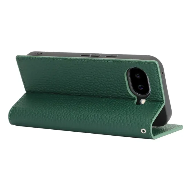 Flip Cover Google Pixel 10a Cuir Véritable Litchi