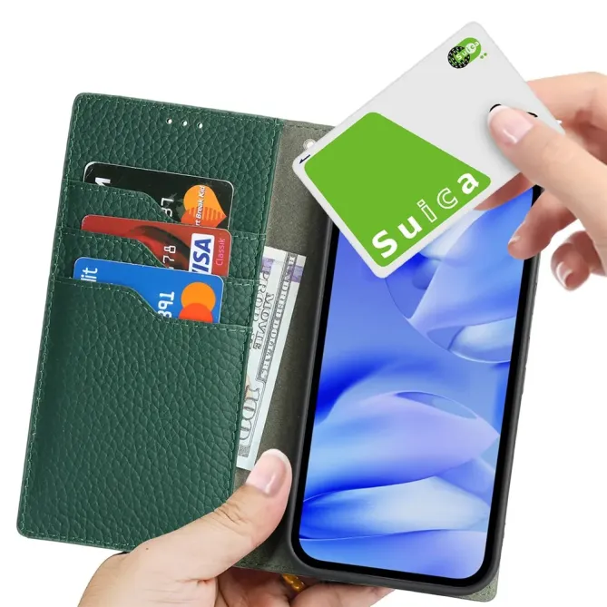 Flip Cover Google Pixel 10a Cuir Véritable Litchi