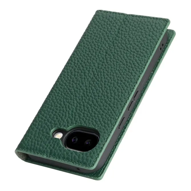 Flip Cover Google Pixel 10a Cuir Véritable Litchi