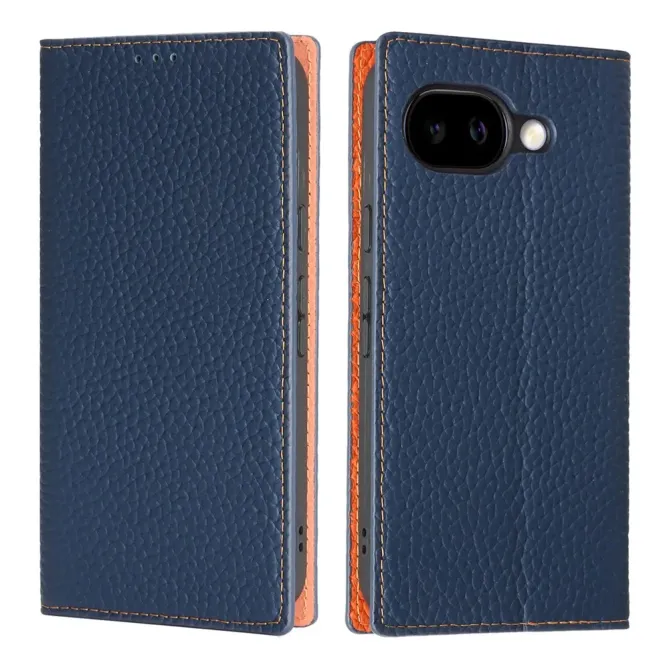 Flip Cover Google Pixel 10a Cuir Véritable Litchi