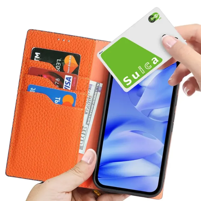 Flip Cover Google Pixel 10a Cuir Véritable Litchi