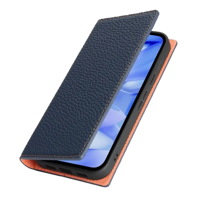 Flip Cover Google Pixel 10a Cuir Véritable Litchi