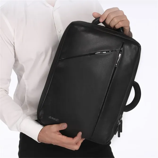 Sacoche Ordinateur 15 pouces Cuir Véritable avec Alarme Antivol