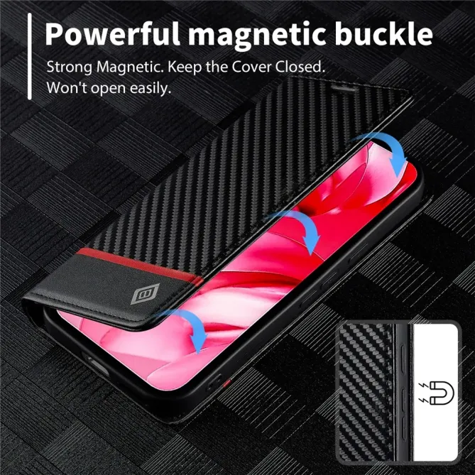 Flip cover Google Pixel 10a fibre de carbone Horizontal Stripe