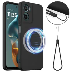 Coque Moto G06 / G06 Power Silicone Liquide Magnétique, Lanière