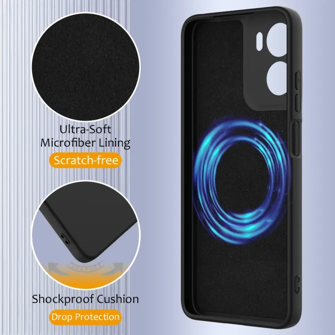 Coque Moto G06 / G06 Power Silicone Liquide Magnétique, Lanière