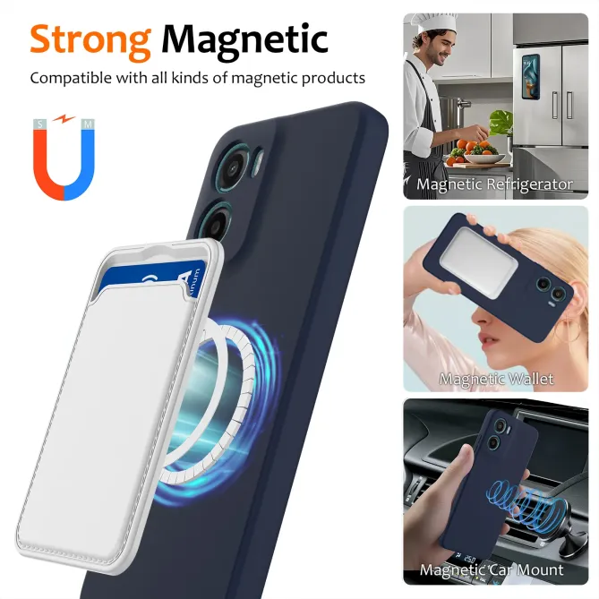 Coque Moto G06 / G06 Power Silicone Liquide Magnétique, Lanière