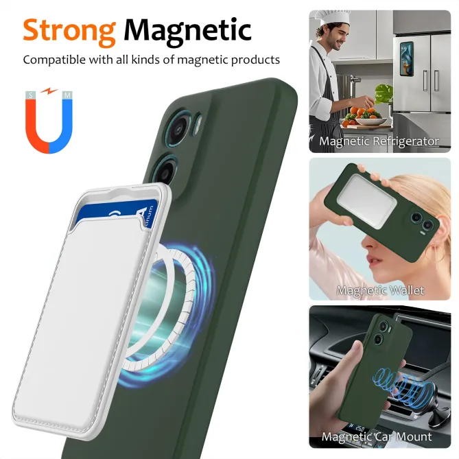 Coque Moto G06 / G06 Power Silicone Liquide Magnétique, Lanière