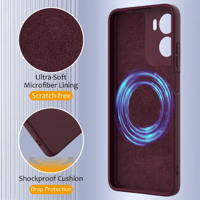 Coque Moto G06 / G06 Power Silicone Liquide Magnétique, Lanière
