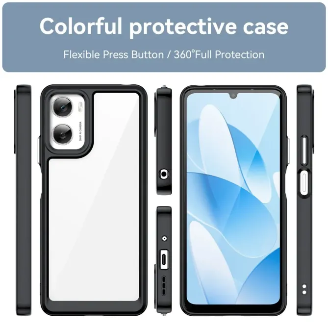 Coque Moto G06 / G06 Power Transparente Contour Couleuré