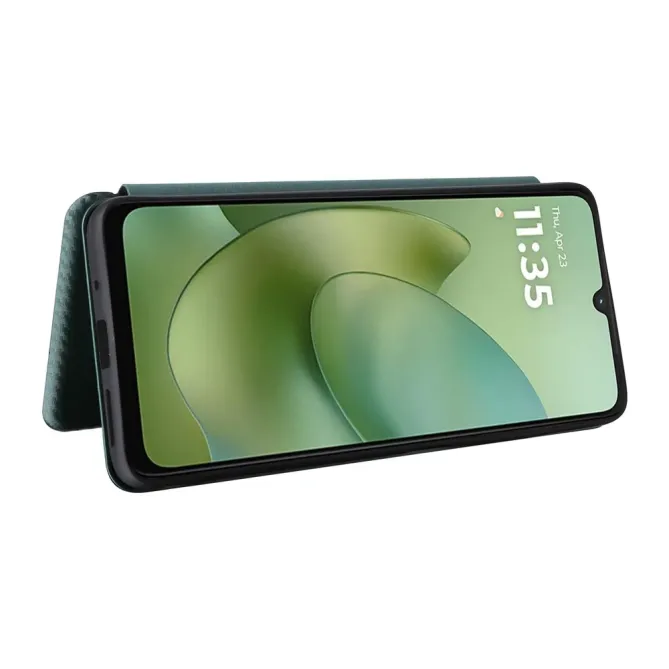 Flip Cover Moto G06 / G06 Power design fibre de carbone