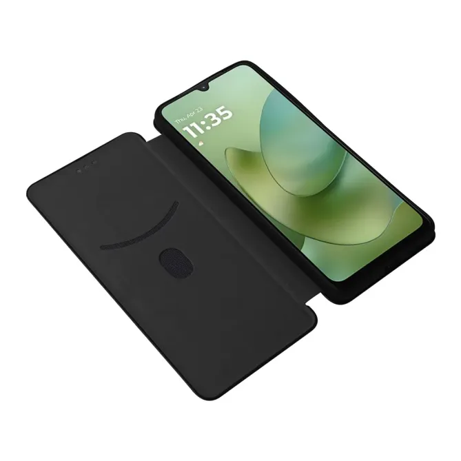 Flip Cover Moto G06 / G06 Power design fibre de carbone