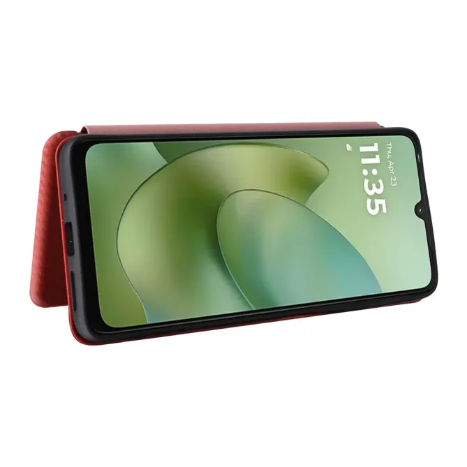 Flip Cover Moto G06 / G06 Power design fibre de carbone