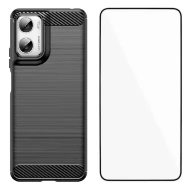 Coque Moto G06 Power / Moto G06 flexible effet brossé avec verre tremp